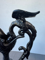 Cast Iron Vintage Dragon Handled Ewer