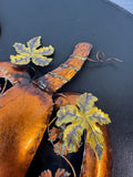 Pair of Metallic Metal Hanging Pumpkins