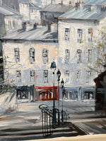 Large Parisian City Scape Painting by B. La Vie; Signed