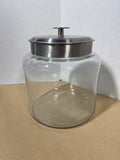 Clear Glass Canister With Brushed Nickel Lid // 3 Available // PRICED INDIVIDUALLY