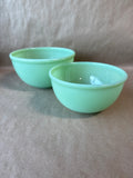Nesting Jadeite Fire King Bowls - Pair