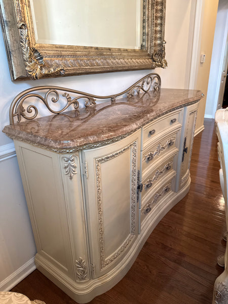 French Provincial Marble Top Buffet, by Thomasville ***HEAVY ITEM*** READ DESCRIPTION CAREFULLY***