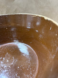 (A) Large Brown Stoneware Mixing Bowl