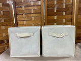 Pair of Cream Color Collapsable Fabric Storage Cube/Bins