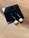 Cream Marbled Beaded Earrings