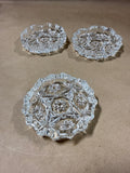 Set Of 3 Clear Glass Ashtrays