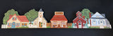 Hand Painted Country Village Wooden Over the Door Decor