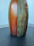 Heavyweight Wooden Vase with Block Ribbed Accents