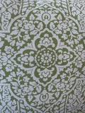 Pair of Smith & Hawken Green & White Floral Damask Pillows