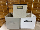 Set of 3 Assorted  Fabric Storage Cube/Bins