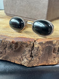 Henry Calladitto Navajo Sterling Silver Onyx Cuff Links