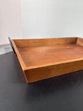 Wooden Serving Tray With Black Metal Handles By Threshold