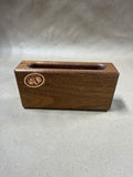 Set Of 4 Round Leather Coasters With Wooden Duck Case