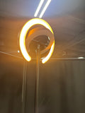Modern Black Metal Reading Lamp with Color Changing Rotatable Dual C-Ring Lights (WORKS)