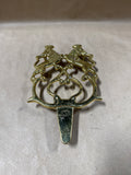 Footed Brass Double Lion Trivet