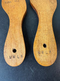 Pair of Antique Wooden Ice Skates Soles