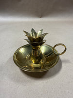 Brass Pineapple Taper Candle Holder Finger Loop