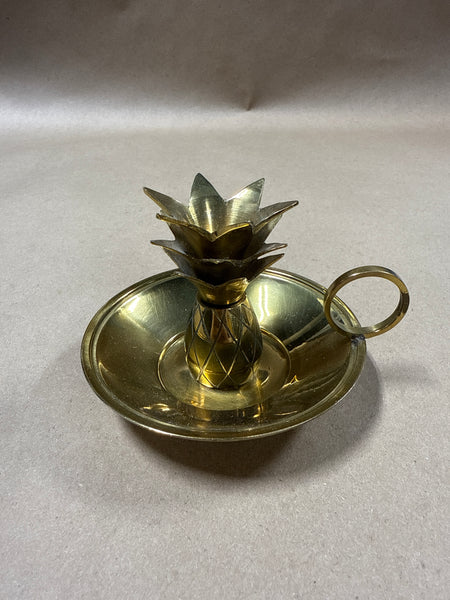 Brass Pineapple Taper Candle Holder Finger Loop