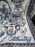 (C) Goodwin Weavers Colonial Williamsburg Floral Teapot Tapestry Style Fringed Blanket