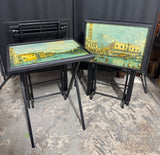 4-Piece Artex Vintage TV Tables with 2 Stands
