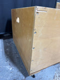 Hand Made Wooden Toy Box with Some Basic Blocks