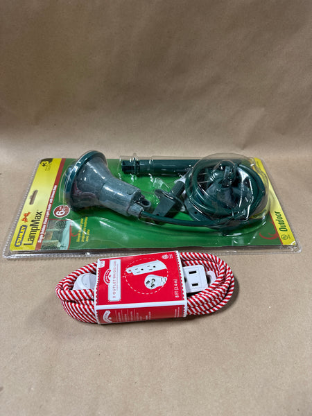 Flood Light And Christmas Braided Cord
