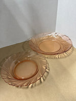 Set Of 11 Pink Vereco Dishes