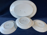 4 Piece Lot of National Dinner Ware - La Rosa Pattern, 18 Carat Gold Trim