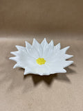 White Poinsettia Flower Wall Hanging Or Trinket Dish