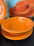 (G) Homer Laughlin Fiestaware 5-Piece Tangerine Place Setting in Box