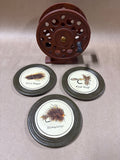 Fishing Coaster With Reel Holder - 3 Coasters