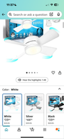 Bell + Howell Socket Breeze White Fan Light with Extender & Remote (WORKS) (2 AVAILABLE—PRICED INDIVIDUALLY AT $25 EACH)