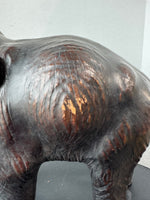 Large Painted Leather Vintage Elephant AS IS (READ DESCRIPTION CAREFULLY)