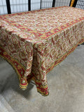 Williams Sonoma Gold/Red Paisley Table Cloth, 106"x70"