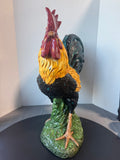 2FT Blue Sky XL Majolica Ceramic Rooster