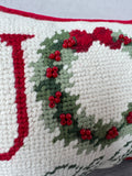Joy to the World Needlepoint Holiday Accent Pillow