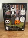 5FT Nightmare Before Christmas Jack Skellington with Zero Lighted Blow Up Yard Decor in Box (WORKS)