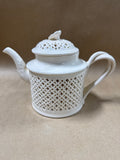 Hartley Greens Leeds Pottery Creamware Pierced Lace Teapot - With Box *** READ DESCRIPTION***
