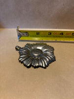 Large Silver Tone Flower Pendant