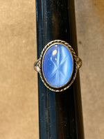 Sterling Ring with Blue/Periwinkle Stone - SIZE 6 1/2