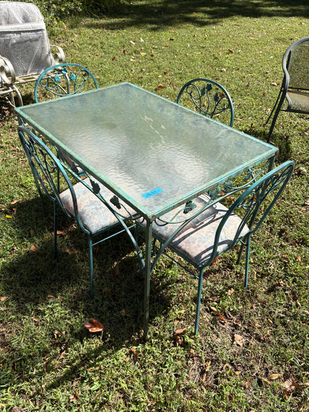 Vintage green Outdoor Table and Chair Set, Project Piece