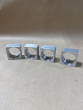 Square Pewter Style Napkin Rings - Set Of 4
