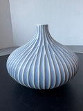 Periwinkle & White Textured Thai Porcelain Large Bud Vase