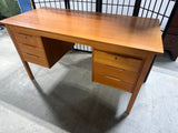 Mid Century Style Teak Veneer Desk(A)***HEAVY ITEM***READ DETAILS ON PICK UP POLICY***