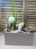 Modern/Minimalist White Ceramic Vases with Greenery (2)