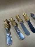 Pineapple Cheese Spreaders And Fork - 6 Pieces