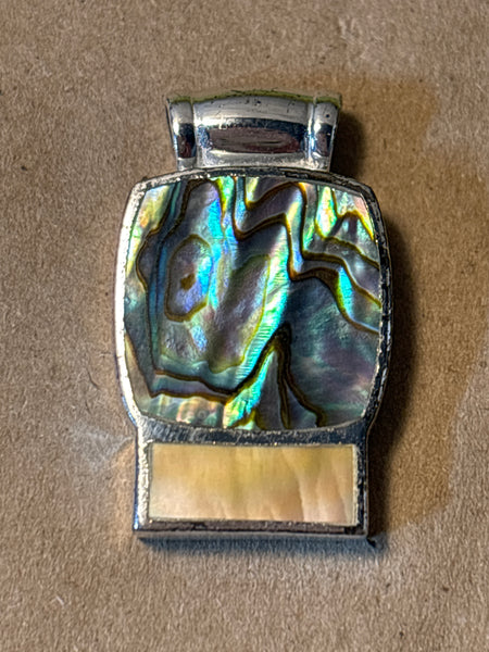 Silver Tone Abalone Pendant