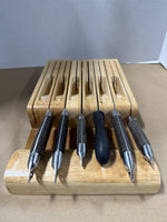Assorted Knives With Knife Block Holder