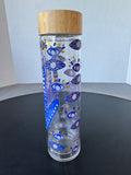 Anthropologie Hamsa & Evil Eye Glass Travel Tumbler with Bamboo Lid