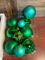 Glass Ornament Lot w/Ornament Storage Tub